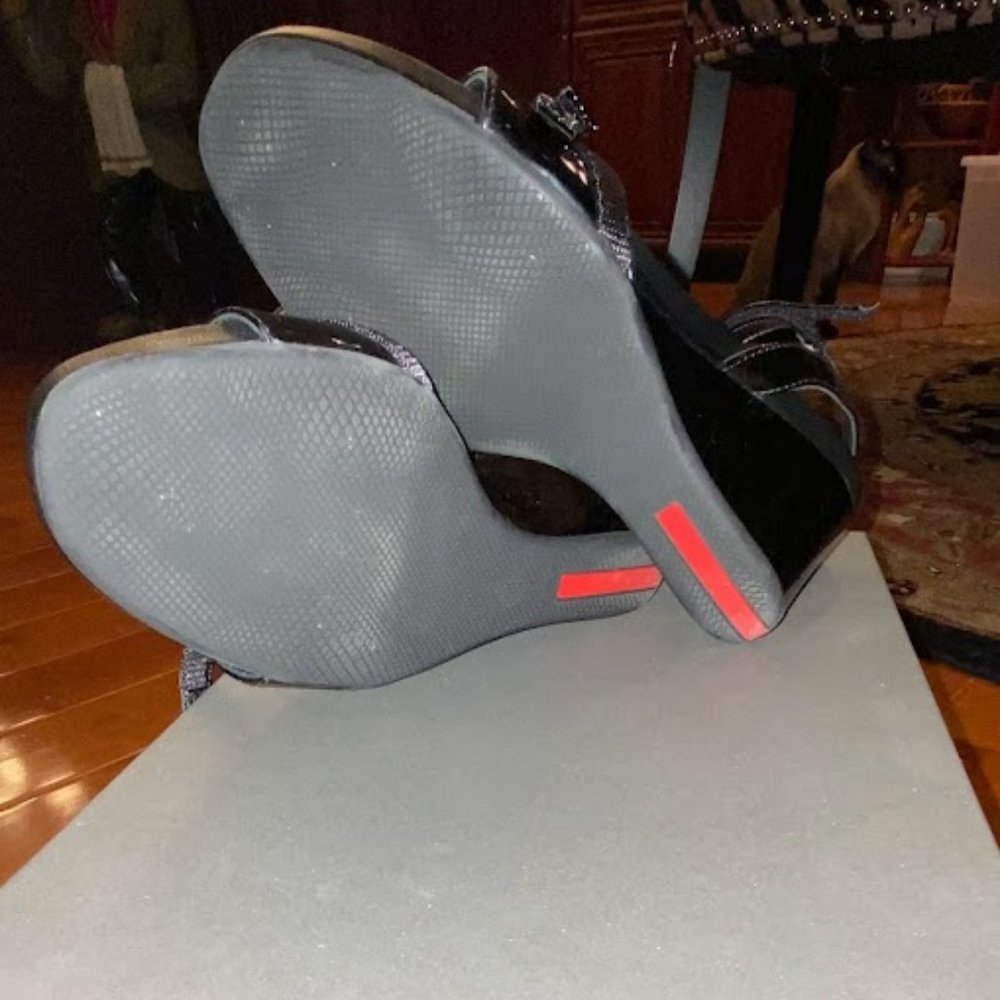 PRADA Calzature Donna Black Patent Sandals - Picture 7 of 9
